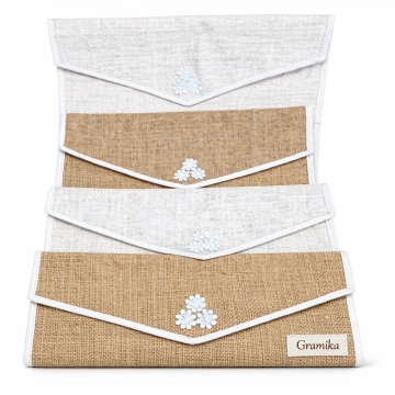 Natural Jute Envelope File Folders - Document &amp; Paper Storage