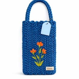 Indigo Jute Water Bottle Sling - Hands-Free Hydration Carrier